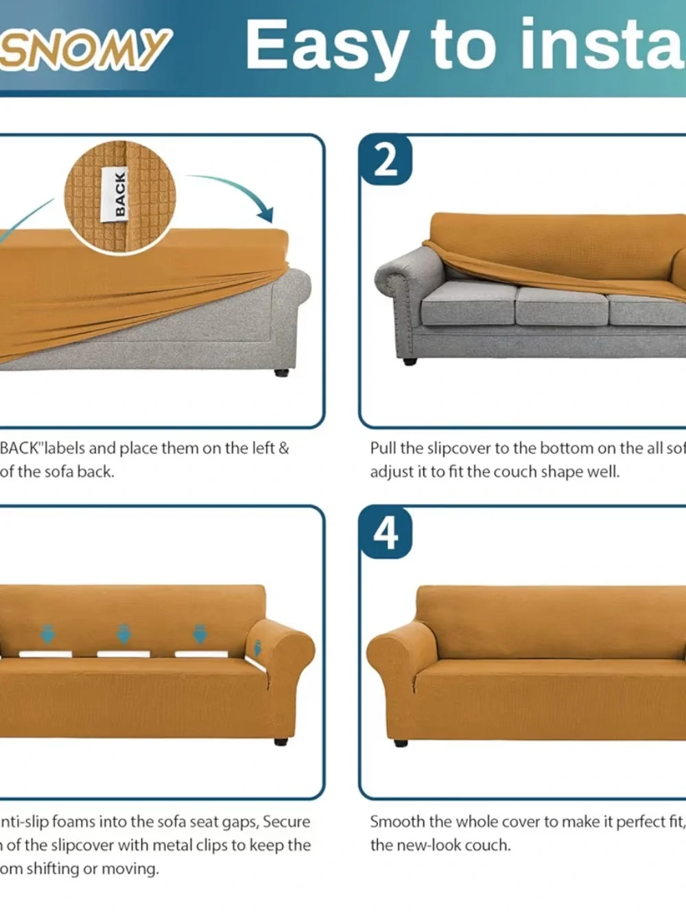 New golden 2 cushion loveseat cover